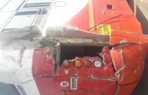 Shrigonda truck hit the bus from behind rescuing 34 passengers