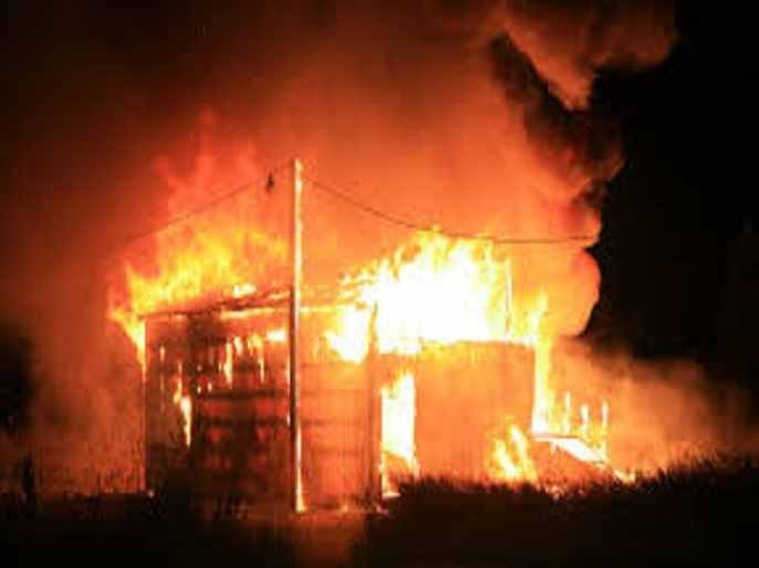 the shop burned in Sangamner taluka