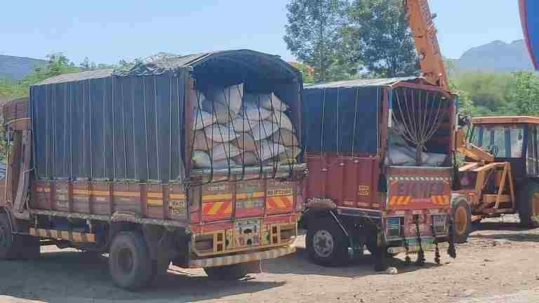 Rajur police have seized four suspicious trucks 