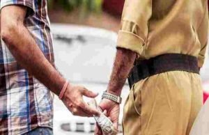 Police caught the constable red-handed while taking bribe