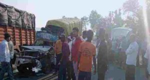 accident between pickup and small elephant on Nagar-Kalyan highway