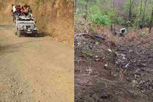 Accident jeep fell into a 50-foot ravine