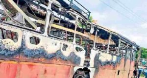 Bus gutted by fire 24 passengers rescued