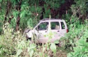 Akole Accident After losing control, the car fell into the valley