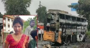 Jigarbaz mother jumped from the window of the burning bus with her baby