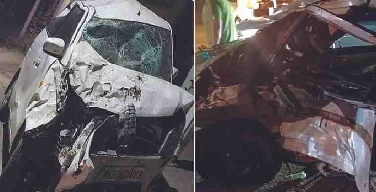 accident in two car collision, four friends died
