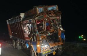 Truck accident on Pune Nashik highway due to not predicting traffic jam