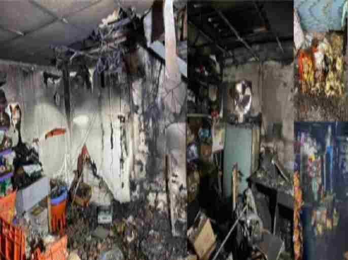 Super shop caught fire due to short circuit in Sangamner breaking
