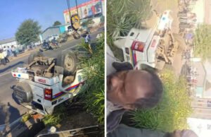 accident Nashik police car overturned three times on the highway