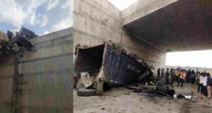 accident on Samruddhi highway after truck fell from bridge, driver died on the spot