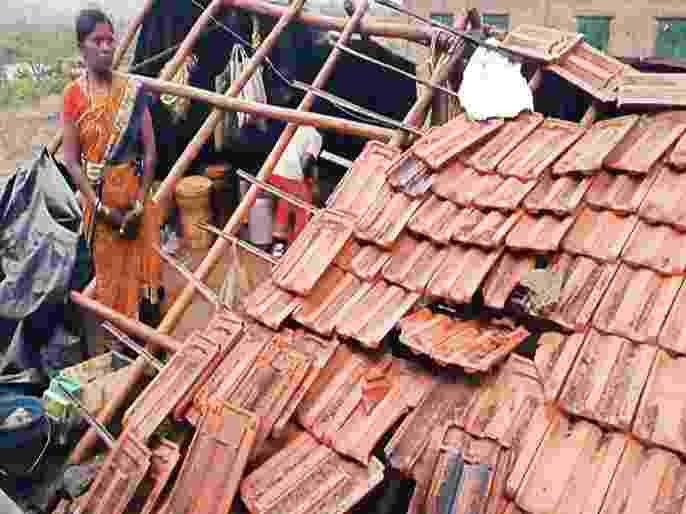 18 houses collapsed due to rain in Sangamner taluka, farmers cried