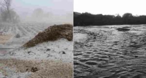 Death of a farmer due to lightning, hailstorm