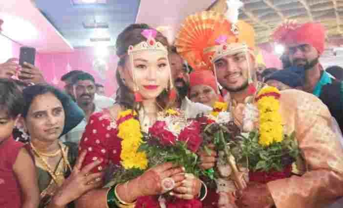China's daughter became Sangamner's daughter-in-law, a unique marriage