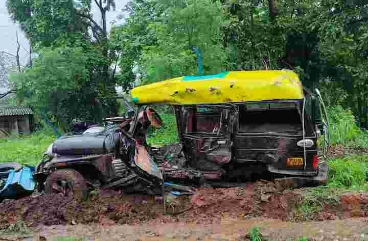 accident of container jeep on Mumbai Nashik highway, six dead