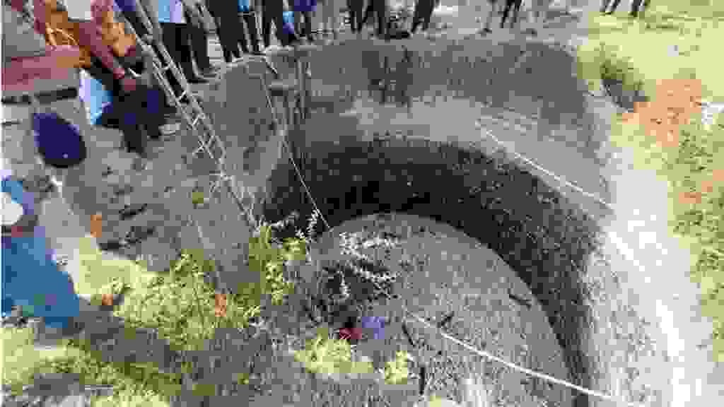 Three-year-old boy was pushed into a well while playing