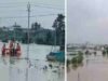 Three were swept away by floodwaters Two dead, one missing