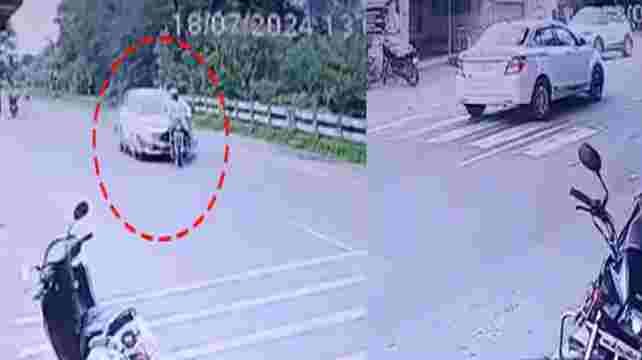 couple on a bike was thrown into the air by a speeding car