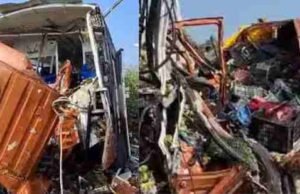 5 killed, 14 injured in bus-truck accident