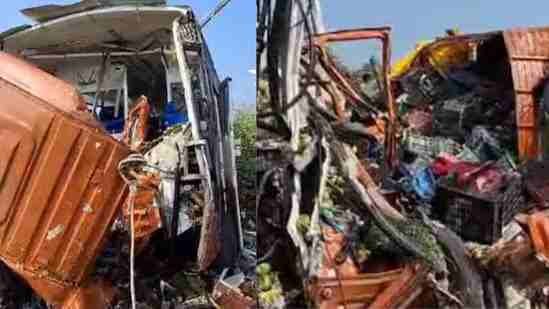 5 killed, 14 injured in bus-truck accident