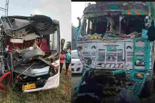 Devadarshan collided with a truck, two people were killed in the accident