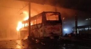 Shivshahi bus suddenly caught fire, burnt down