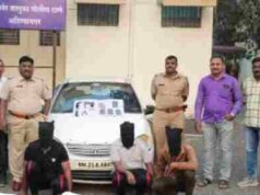 Sangamner taluka police nabbed three robbers, two escaped