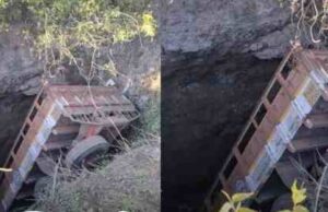 truck fell directly into the well, the truck driver along with the cleaner also went missing