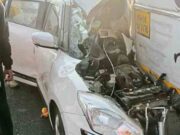 freak accident involving five vehicles at Chandnapuri Ghat