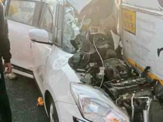 freak accident involving five vehicles at Chandnapuri Ghat