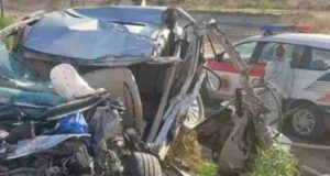 Tempo and car collide in horrific accident, woman killed