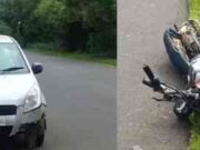 Two killed after motorcycle skids and is run over by car