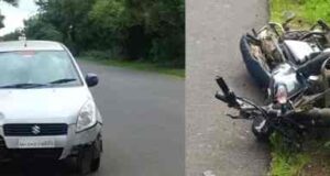 Two killed after motorcycle skids and is run over by car