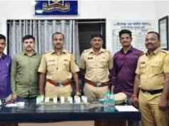 Young woman caught by police for possessing drugs