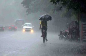 Thunderstorm accompanied with lightning, light rainfall