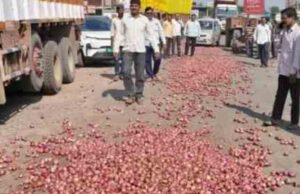 Farmer pours onion on road, signs of dynamic government