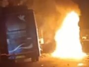 अहिल्यानगर: लक्झरी बस व कारचा भीषण अपघात, आगीत कारचालकाचा जागीच होरपळून मृत्यू accident involving a luxury bus and a car, the driver of the car died on the spot after being burnt in the fire